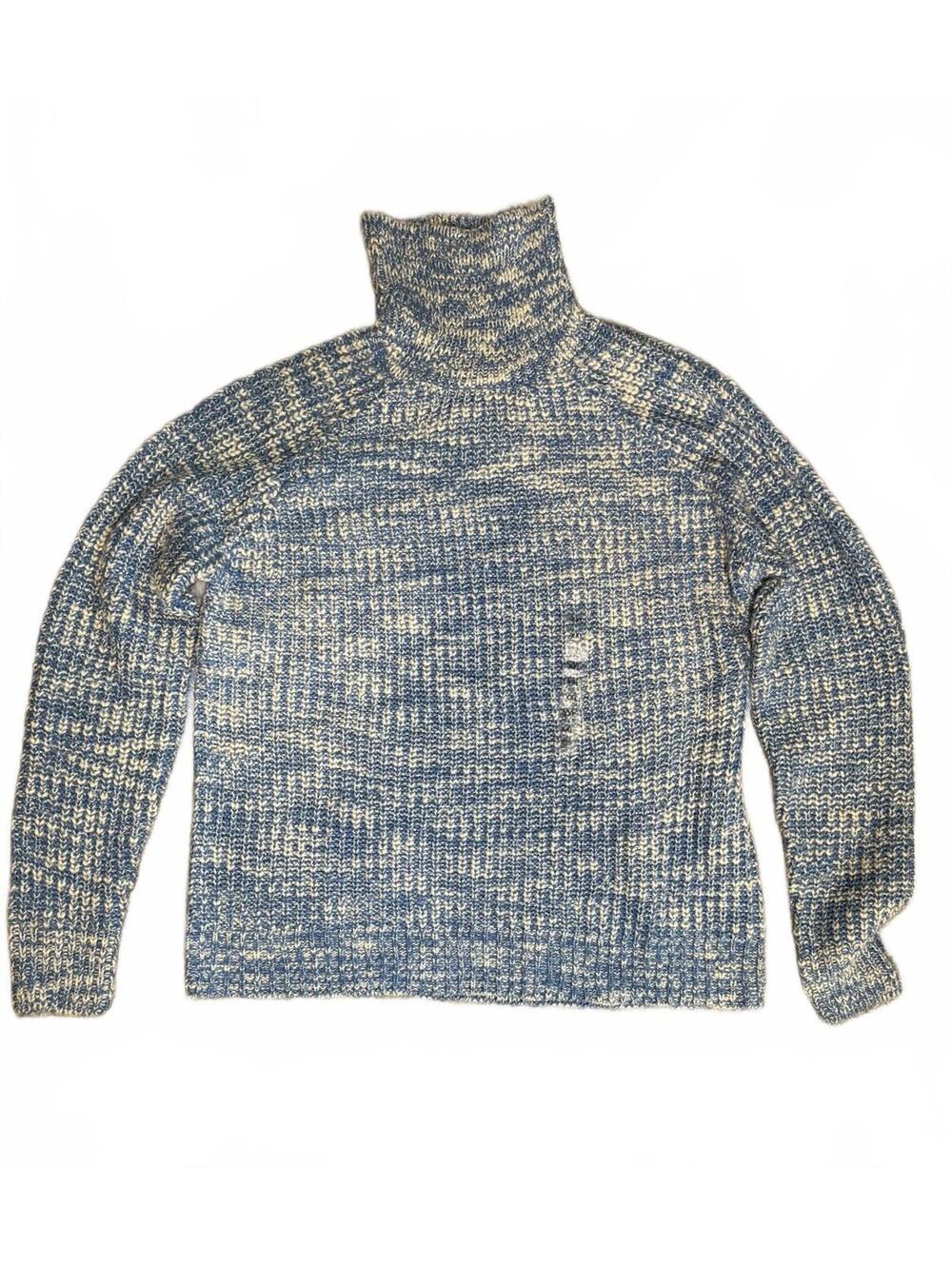 PIOMBO Blue and White Turtleneck Sweater Size XXL NWT